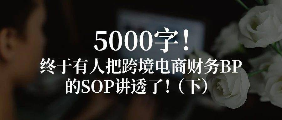 5000字！终于有人把跨境电商财务BP的SOP讲透了！（下）