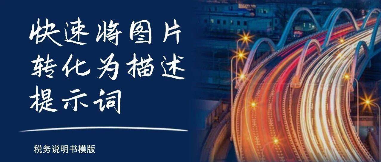 快速将图片转化为描述提示词，税务说明书模版